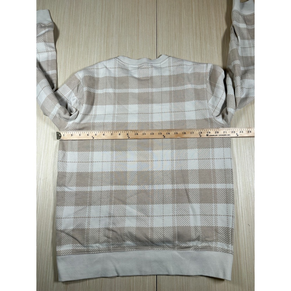 Vans Sweatshirt Mens Medium Beige Tan Check Off The Wall Crew Neck Pullover - Picture 4 of 5